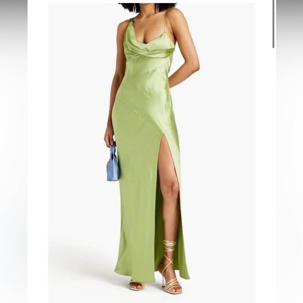 Nicholas Green Ariah Draped Satin Maxi Dress